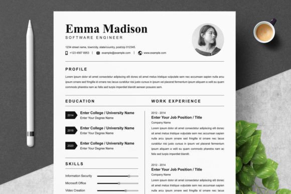 Download Clean &amp; Modern Resume Template Word - Premium Resources